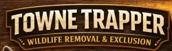 Towne Trapper wildlife removal and exclusion logo in tan and dark brown
