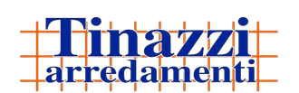 Logo per Tinazzi arredamenti con sfondo a griglia.
