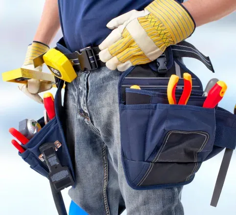 Plumber with tools