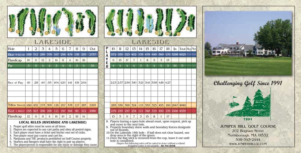 Lakeside Golf Course Juniper Hill Golf Course Northborough, MA