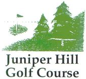 A green and white logo for juniper hill golf course