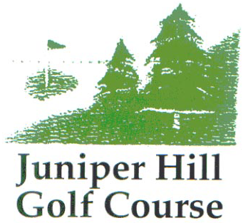 A green and white logo for juniper hill golf course