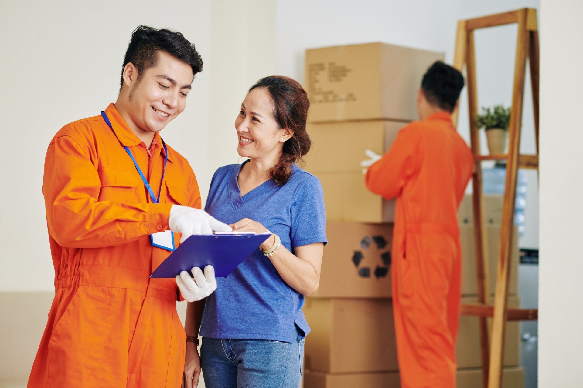a woman using moving services for her moving day
