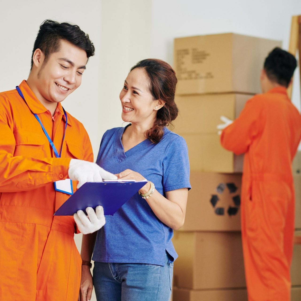 a woman using moving services for her moving day