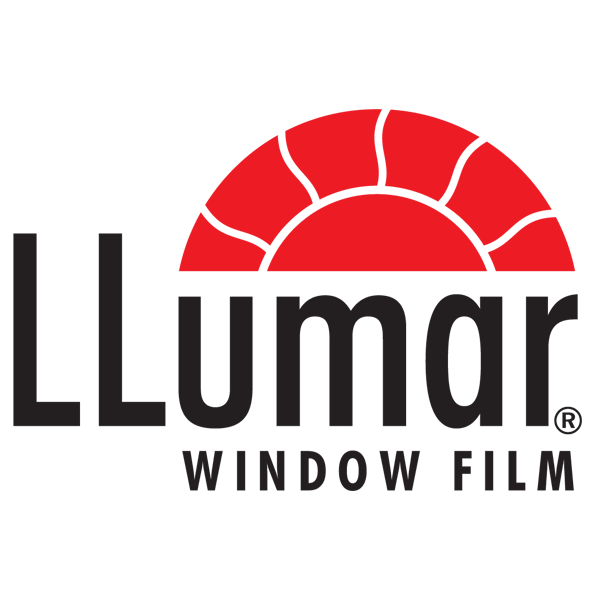 LLumar Window Film logo with red sunrise icon and black text