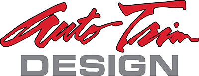 Auto-Tirm Design logo with red script text above gray block lettering