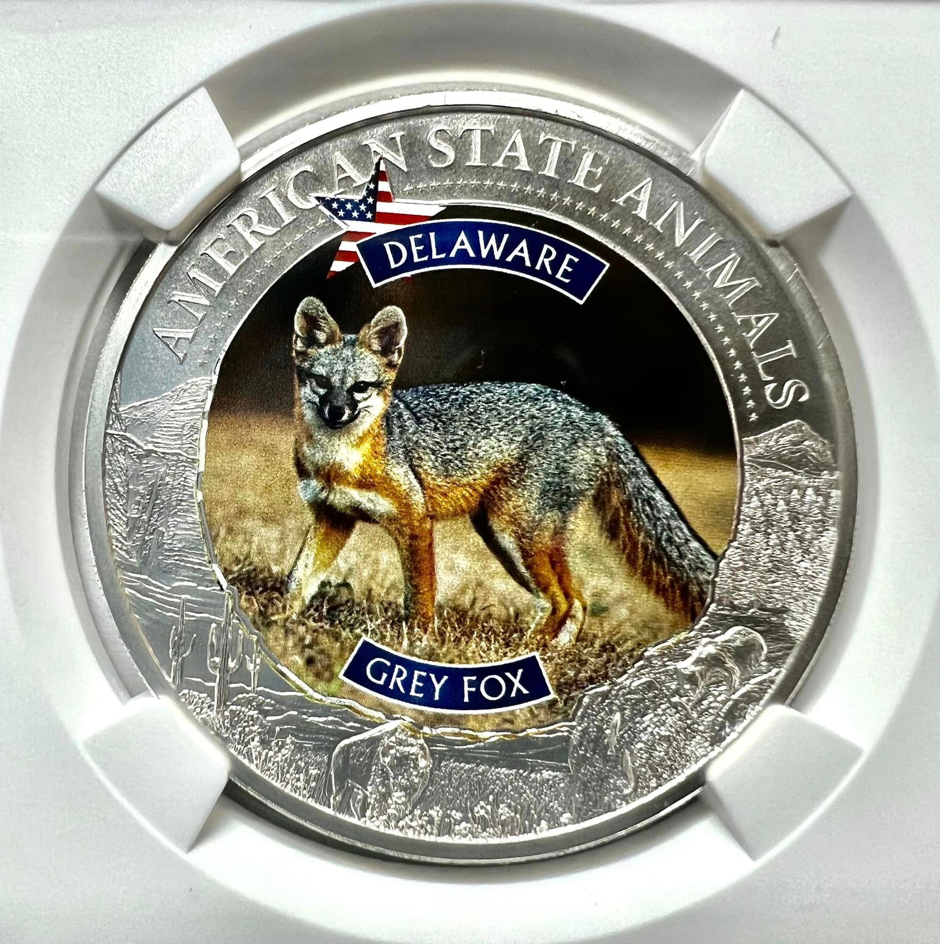 An american state animals delaware grey fox coin
