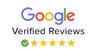 Google Verified Reviews logo with green checkmark and five gold stars