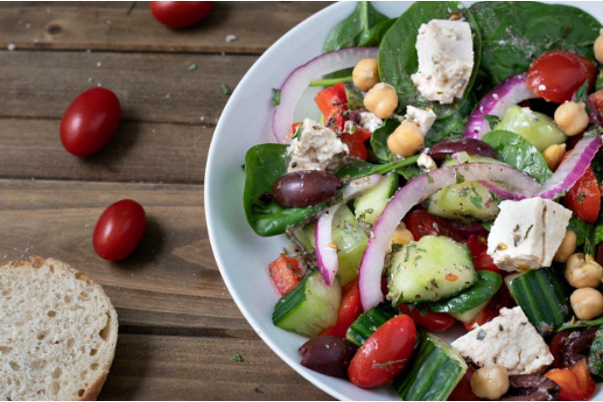 Greek Salad with Tofu Feta