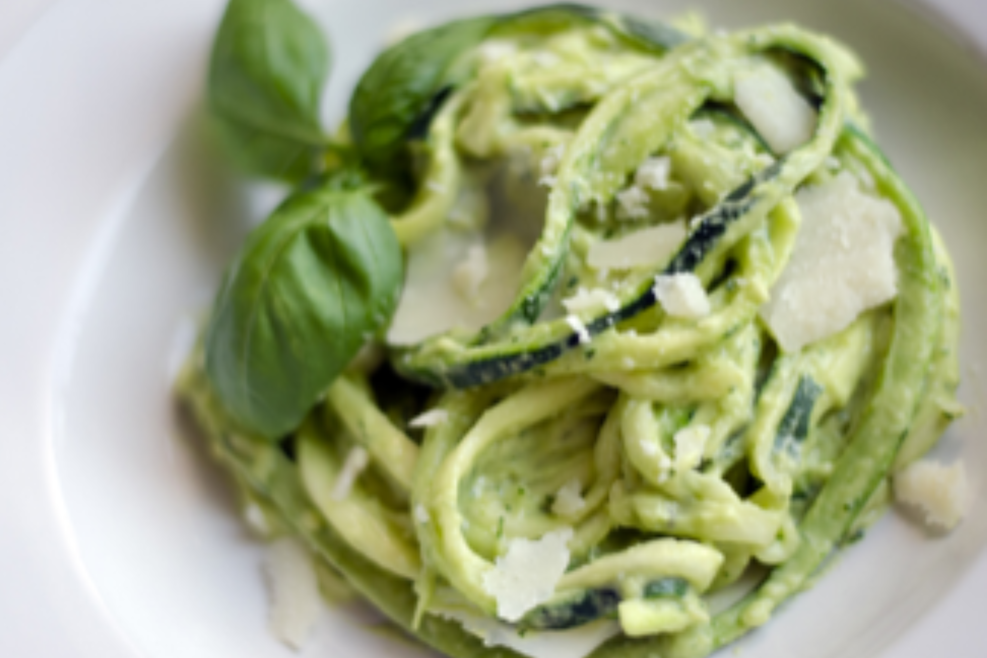 Zucchini Pasta with Avocado Pesto