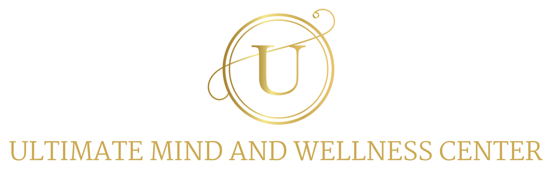 Gold logo with a circle and