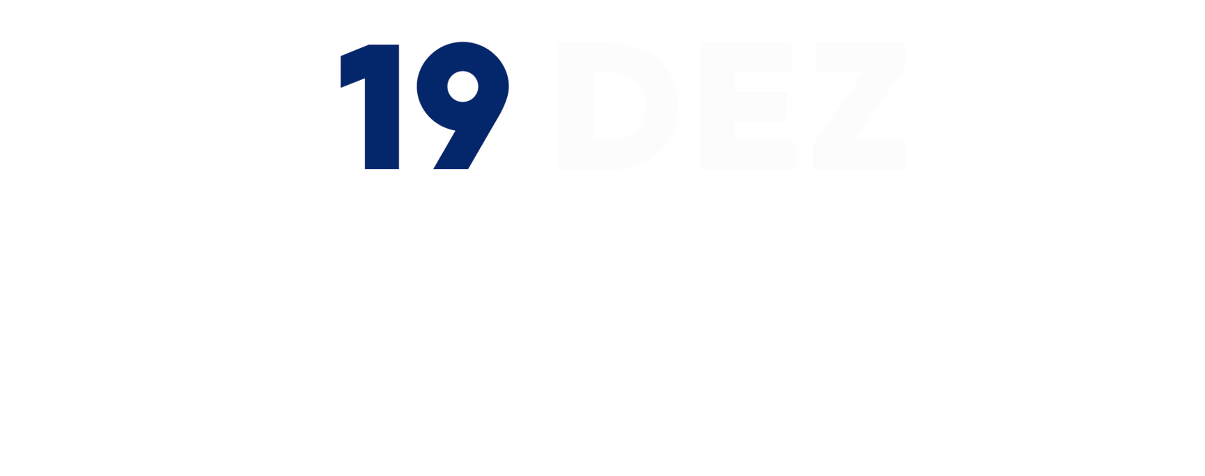 Número 19 em azul-escuro sobre um fundo branco