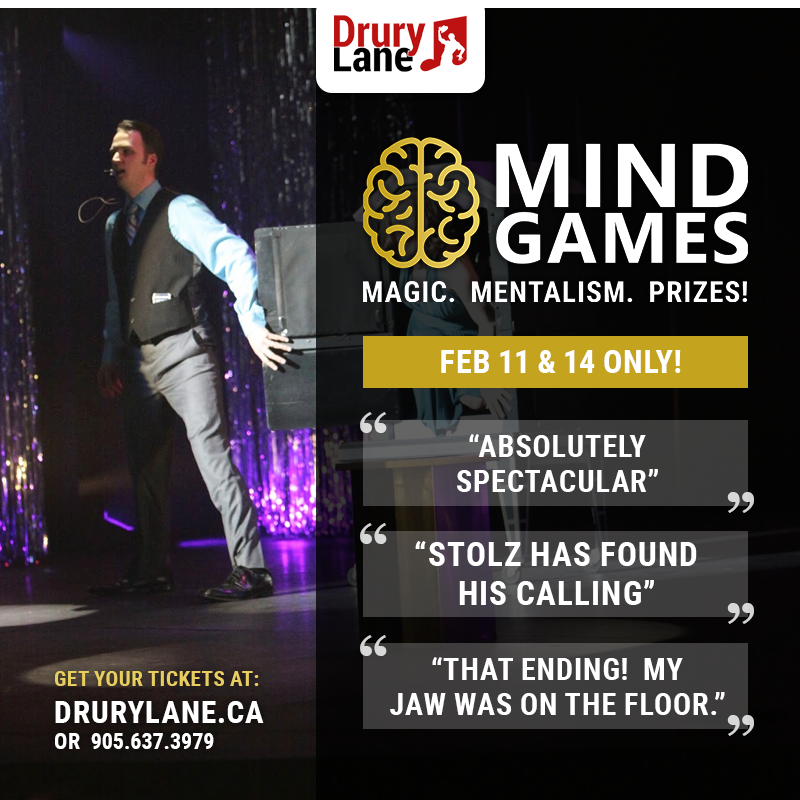 A poster for a magic show called mind games