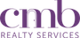 Purple logo for "cmb REALTY SERVICES" featuring a stylized doorway integrated into the letter 'm'.