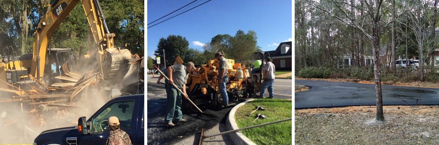 asphalt paving collage
