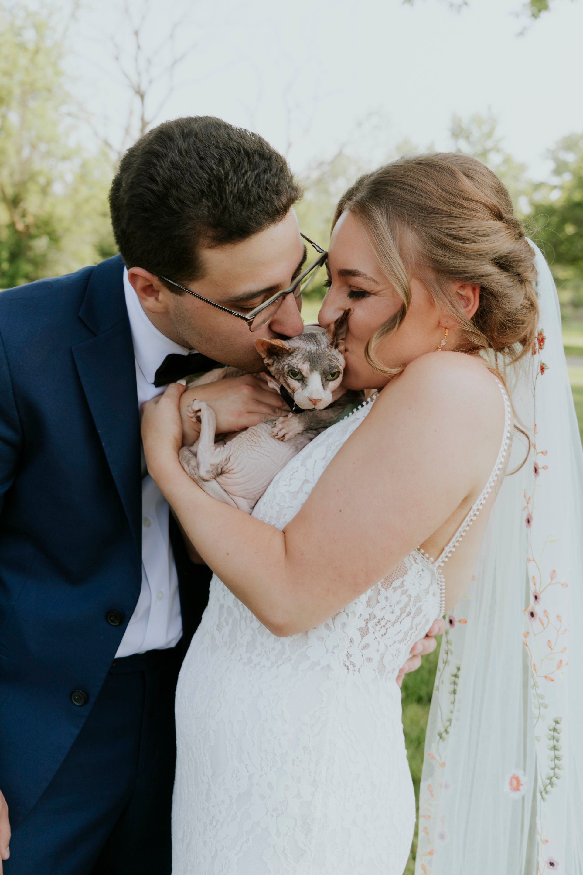 Bride and Groom outside wedding ceremony