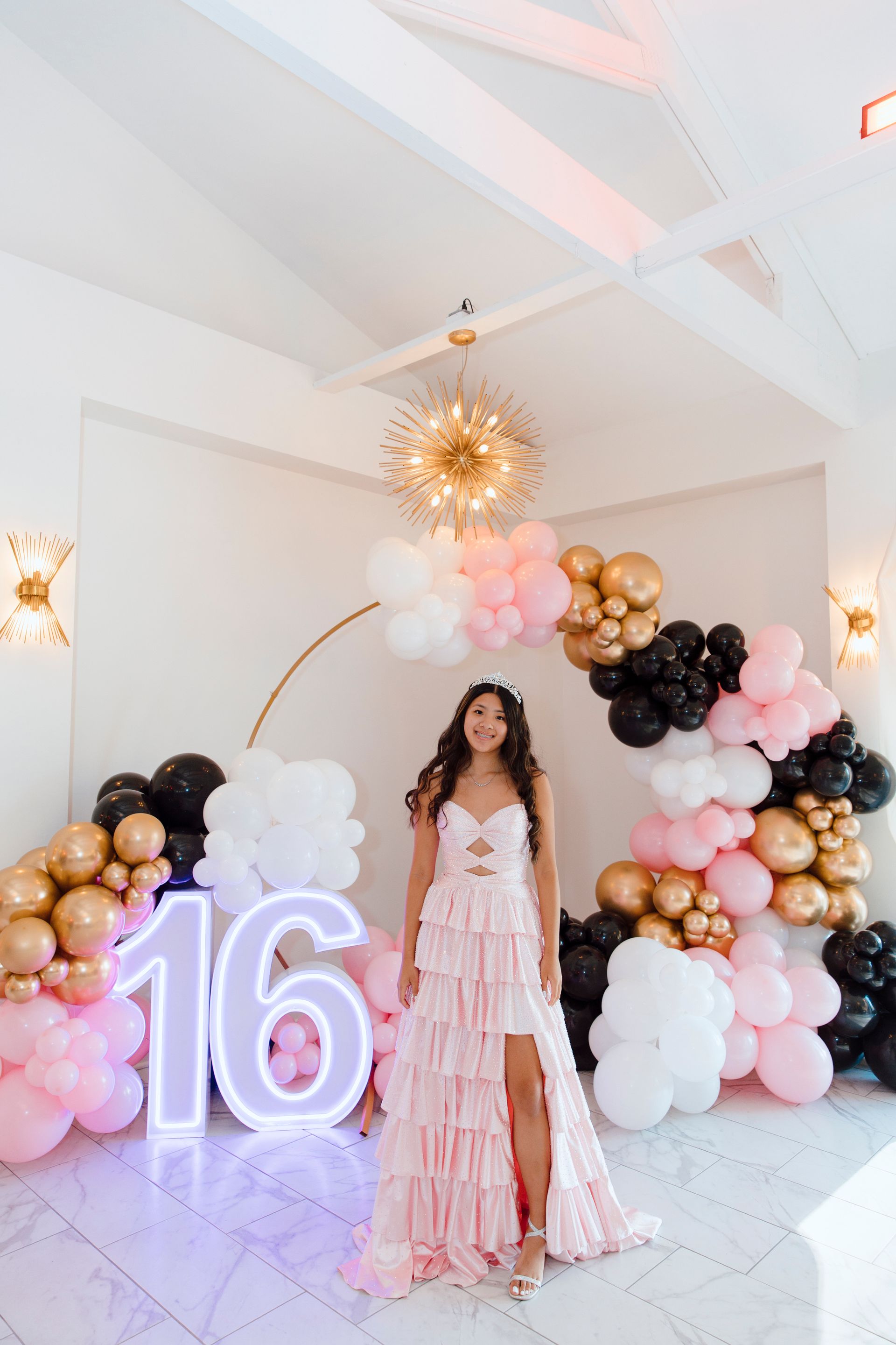 Girl celebrating sweet 16 birthday