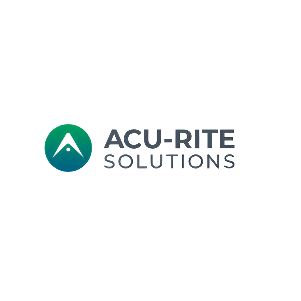 Logo of Acu-Rite Solutions: green circle with white "A" and text "ACU-RITE SOLUTIONS" in dark gray.