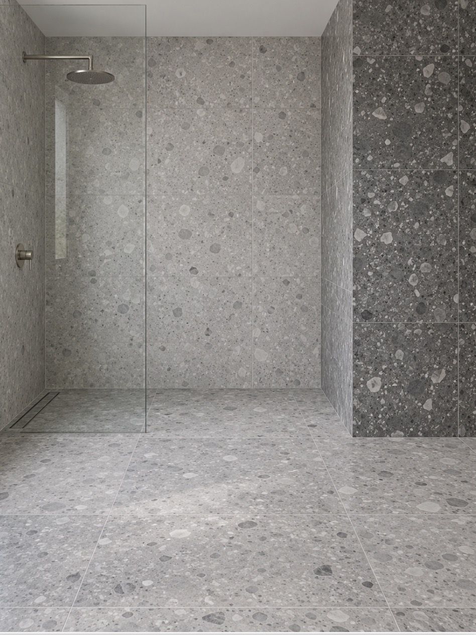 A Kitchen with Light coloured green tiles around wall — Seeto Tiling in Fingal Bay, NSW
