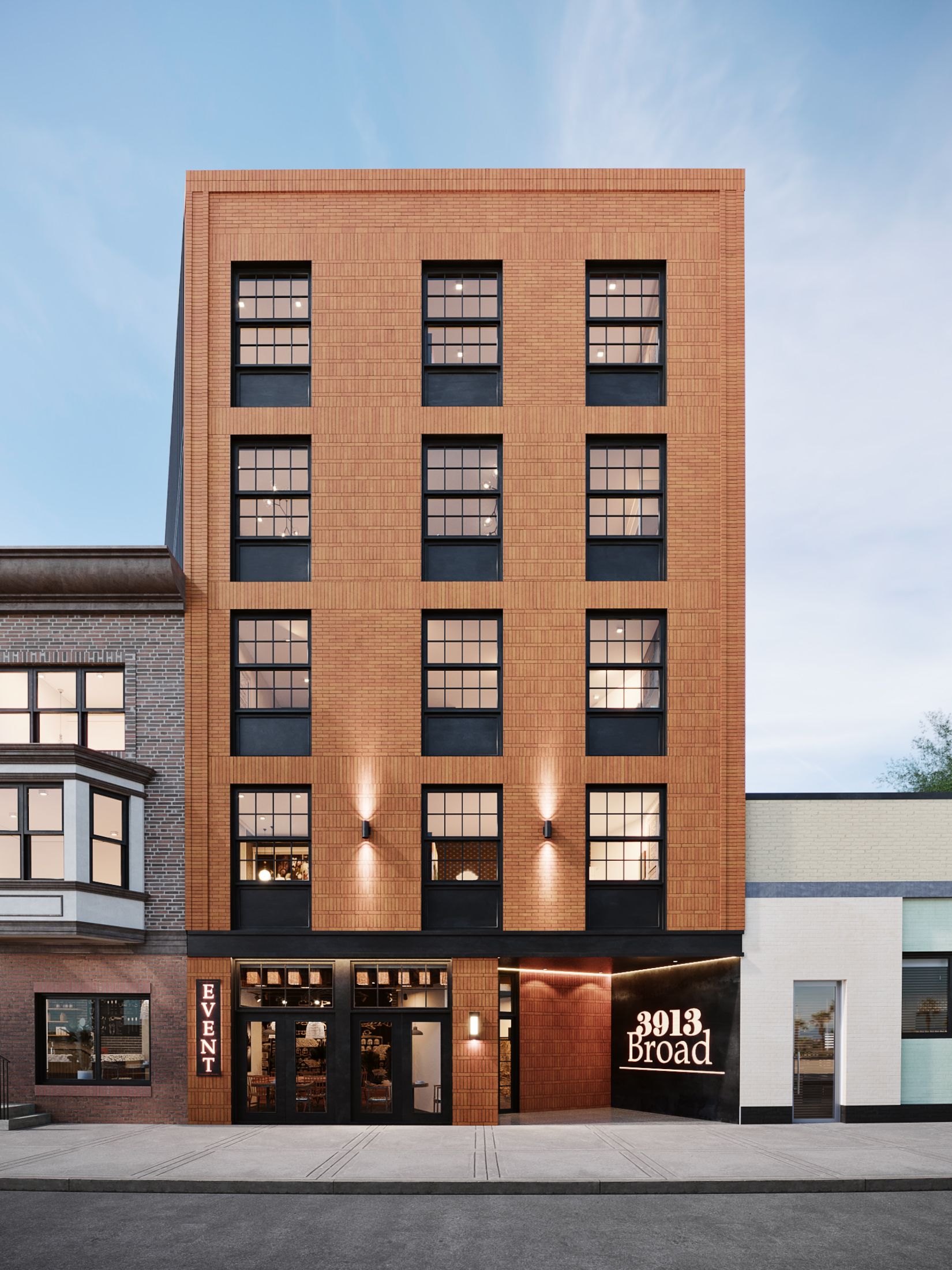 An artist 's impression of a large brick building