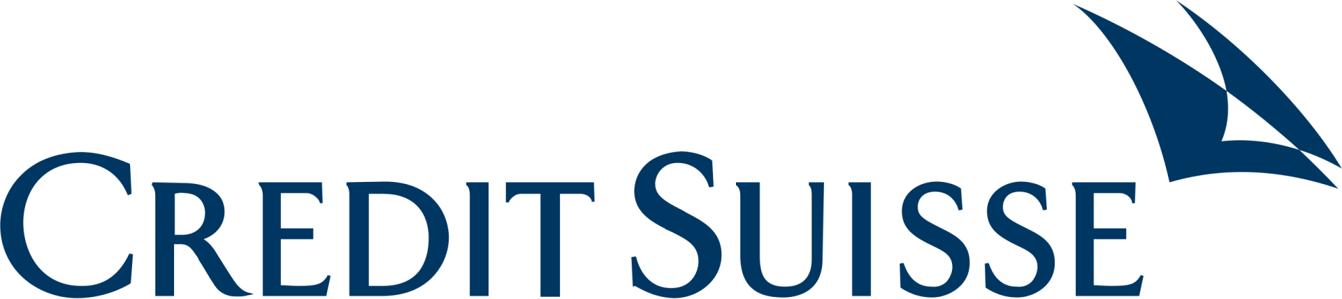 Um logotipo do Credit Suisse com um veleiro
