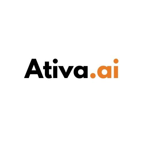 O logotipo do ativa.ai é preto e laranja sobre fundo branco.