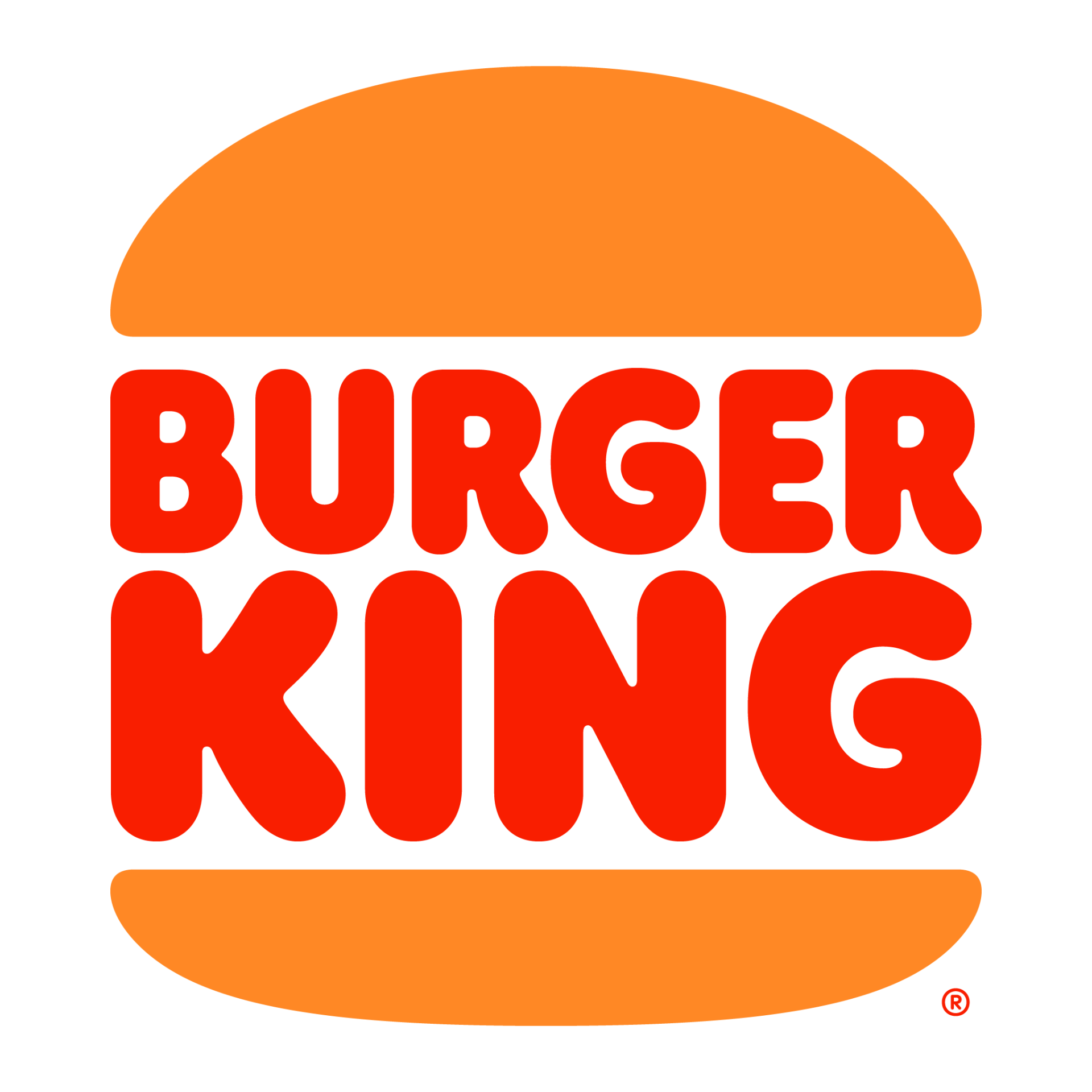 Um logotipo do Burger King laranja e vermelho