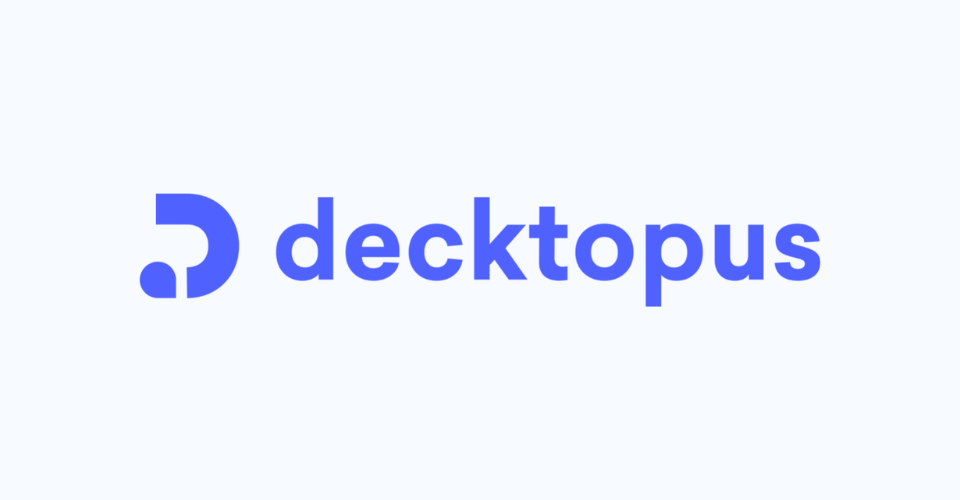 Logotipo da ferramenta Decktopus AI, uma plataforma de criação de apresentações baseada em inteligên