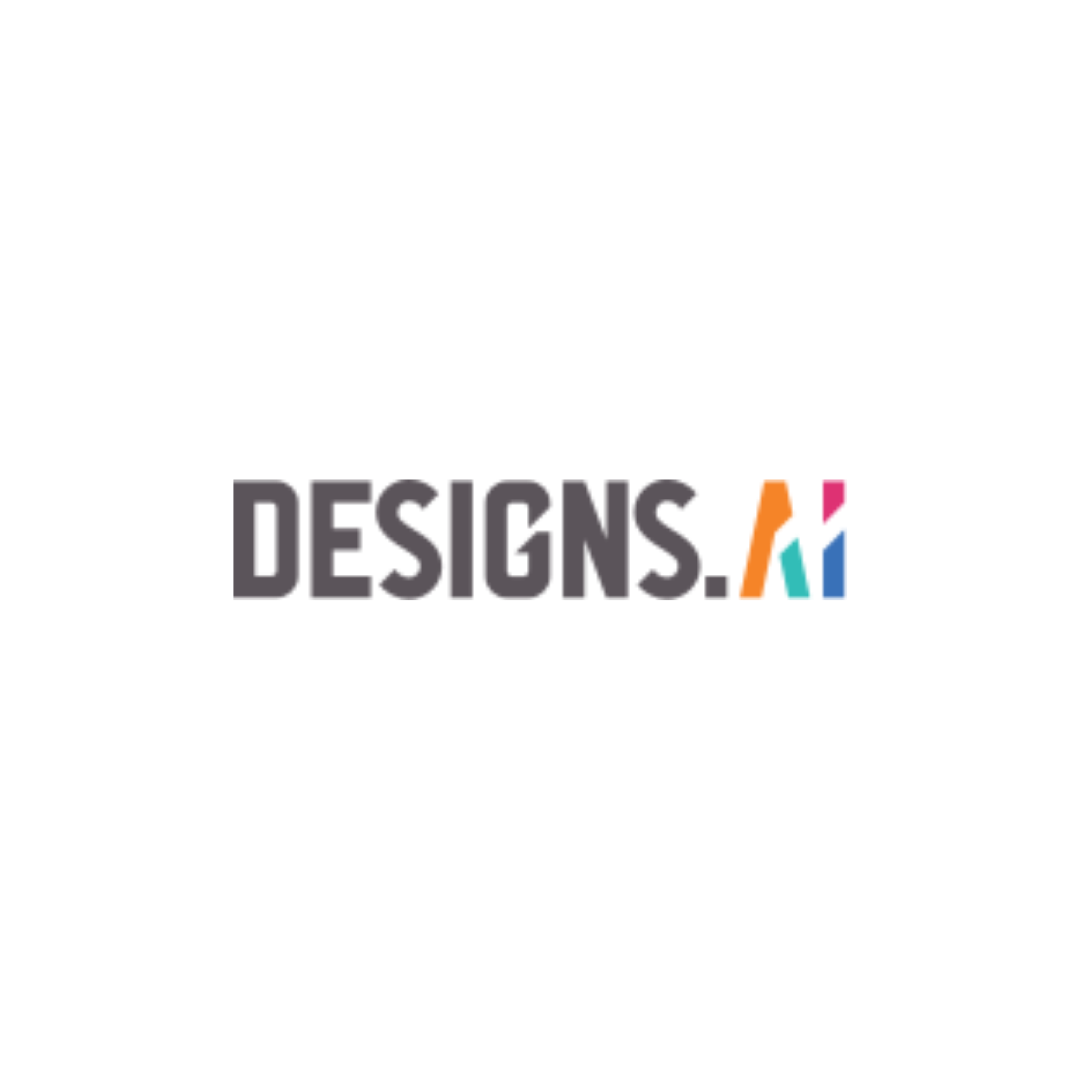 Um logotipo colorido para designs.ai em um fundo branco
