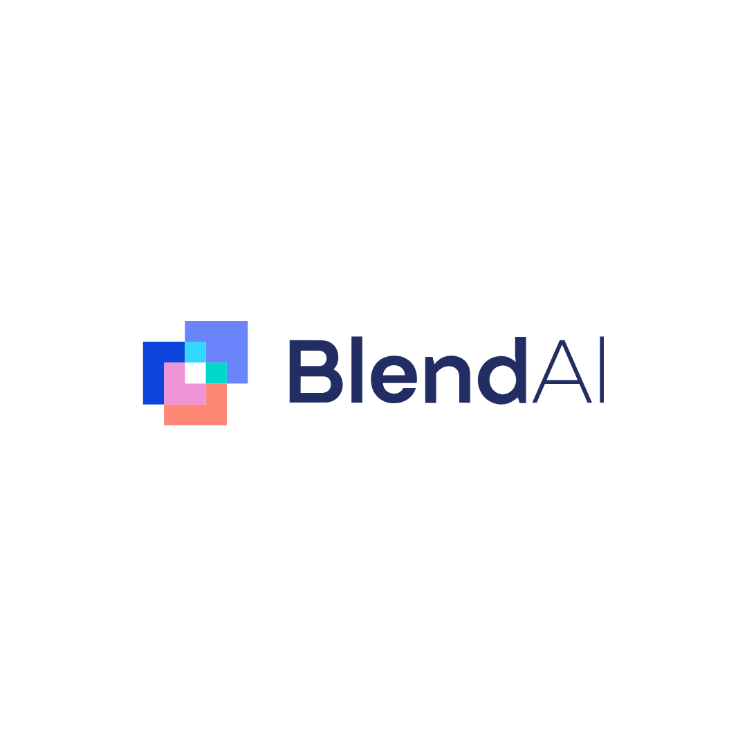 O logotipo blendai é um logotipo colorido com um quadrado no meio.