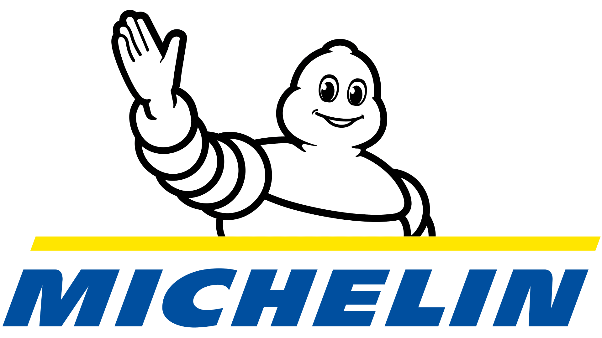 O logotipo da Michelin é um personagem de desenho animado acenando com a mão.
