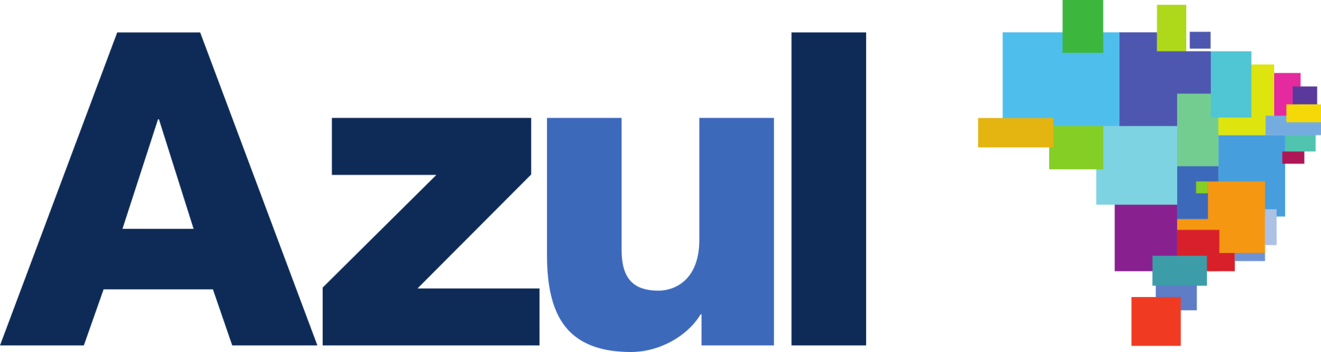 A palavra azul está escrita em letras azuis