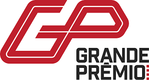 O logotipo do grande prêmio é vermelho e preto.