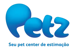 Um logotipo petz azul em um fundo branco