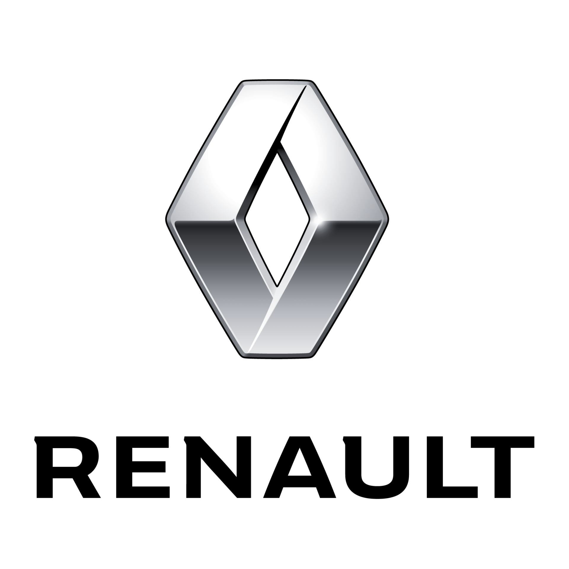 O logotipo da renault é mostrado em um fundo branco