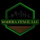 A logo for a company called madera fence llc