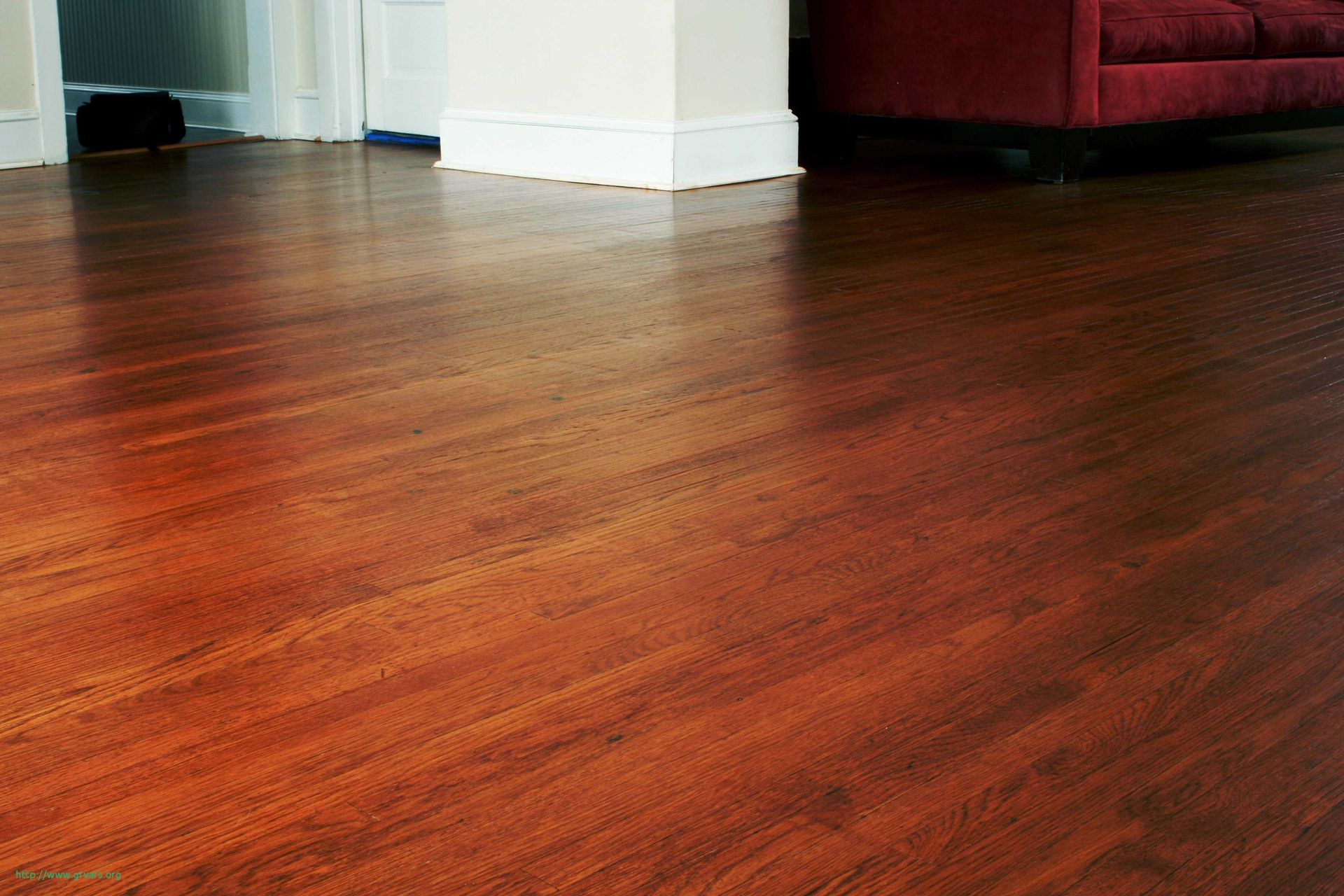 Interior of a modern house with contemporary furniture and hardwood floor.