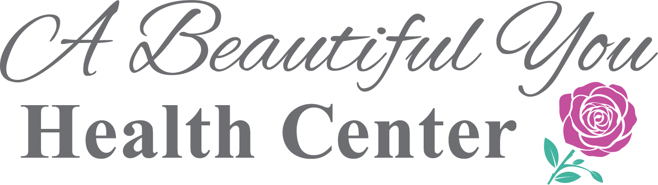 Logo of "A Beautiful You Health Center" with a rose graphic.