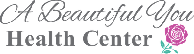 Logo of "A Beautiful You Health Center" with a rose graphic.