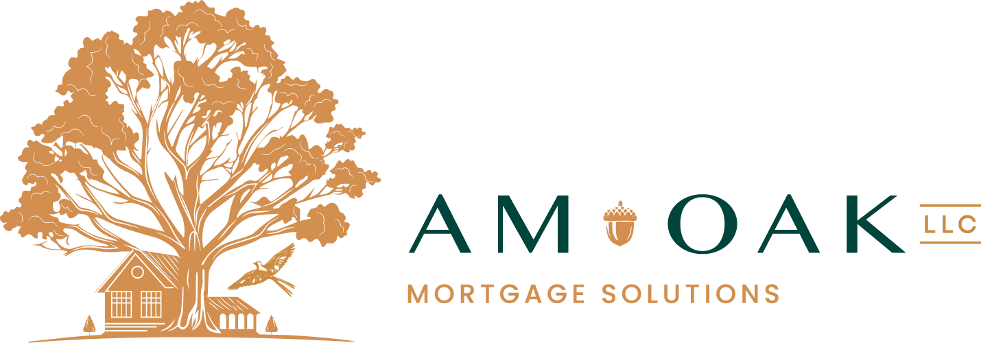A logo for a company called am oak mortgage solutions