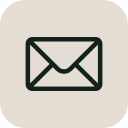 Envelope icon on a beige rounded square background