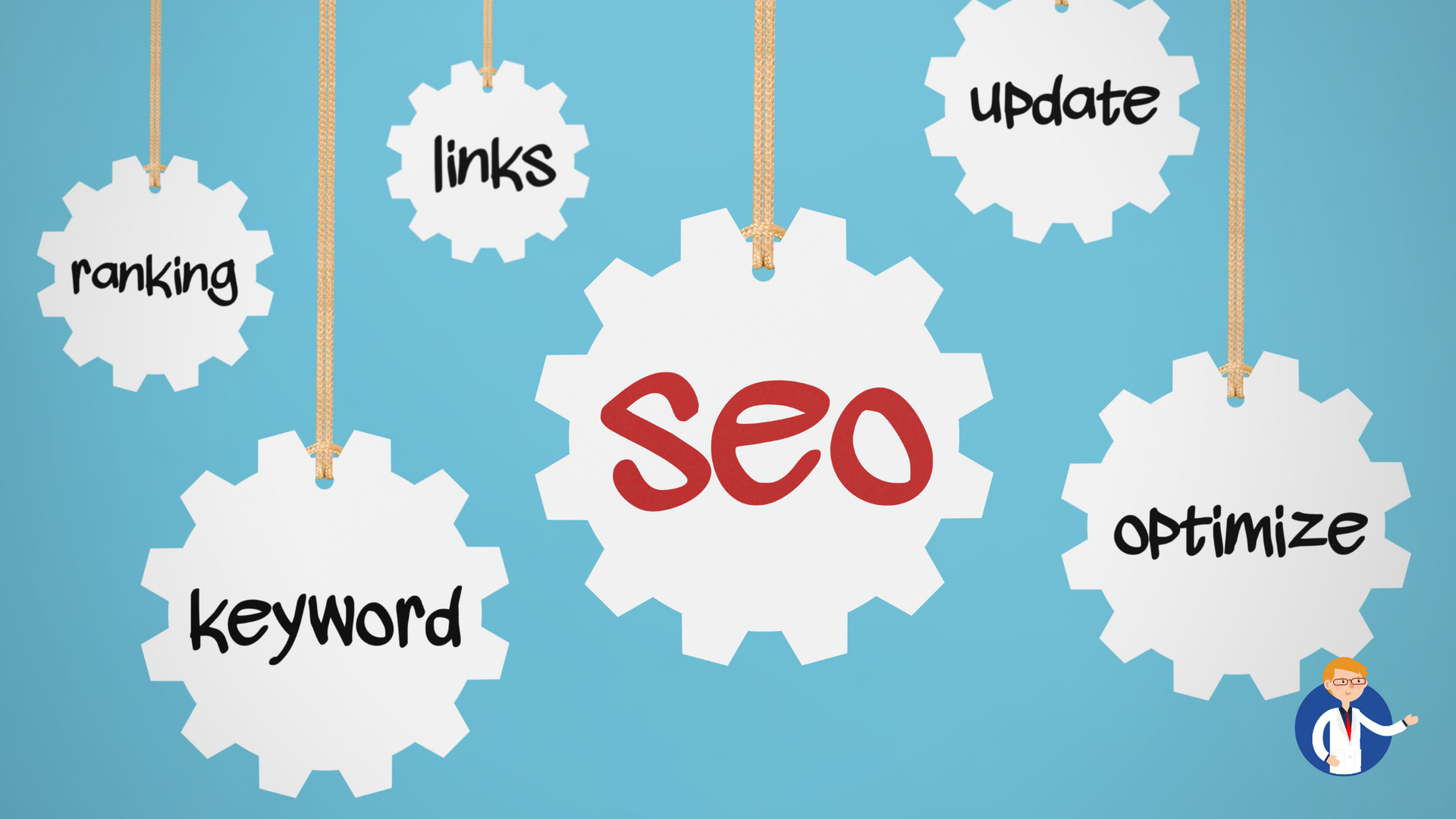 A bunch of gears with the word seo written on them