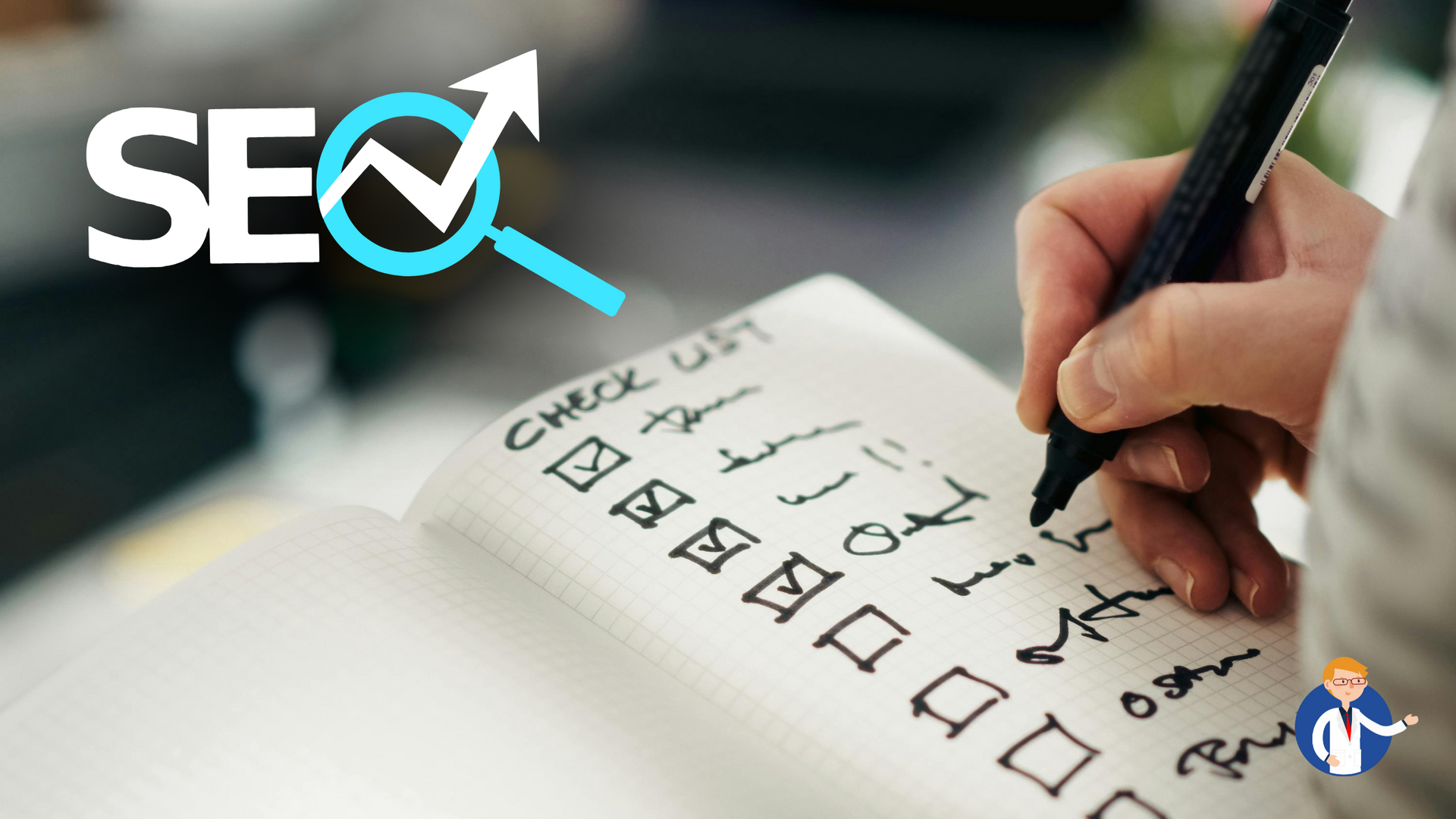Person writing on checklist with