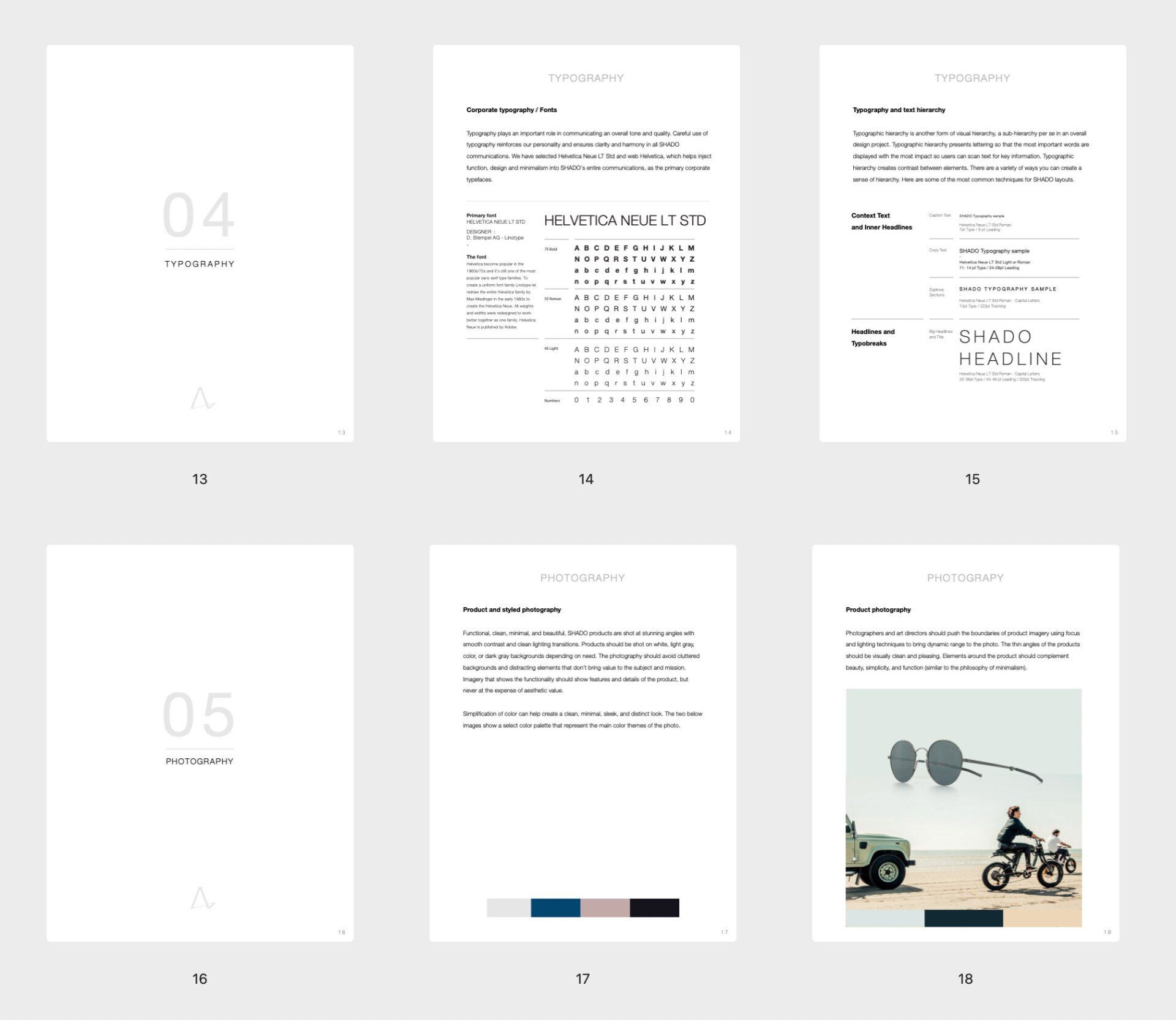 Six-page document layout with text, a calendar, and an image of a person on a motorcycle.