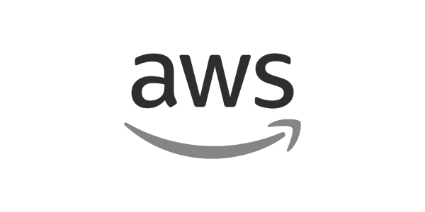 AWS logo: "aws" text above a gray smile-shaped arrow.