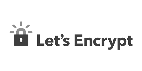 Let's Encrypt logo: padlock with radiating lines, next to the text "Let's Encrypt".