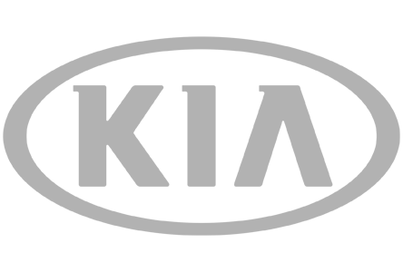 Gray KIA logo inside an oval.