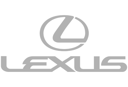 Lexus logo: Silver wordmark beneath a silver 