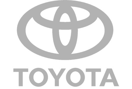 Toyota logo, gray, consisting of three overlapping ellipses within an oval, with 