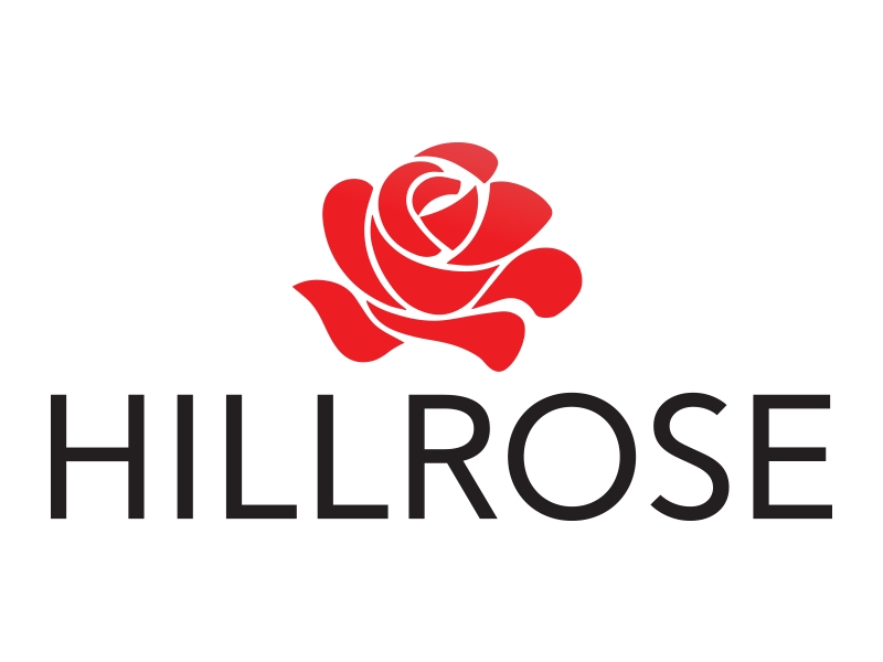 Hillrose Property Services Logo A red rose icon above the word